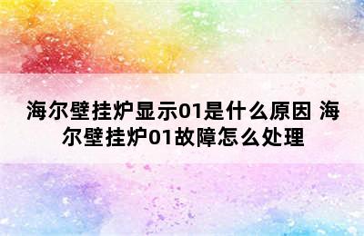 海尔壁挂炉显示01是什么原因 海尔壁挂炉01故障怎么处理